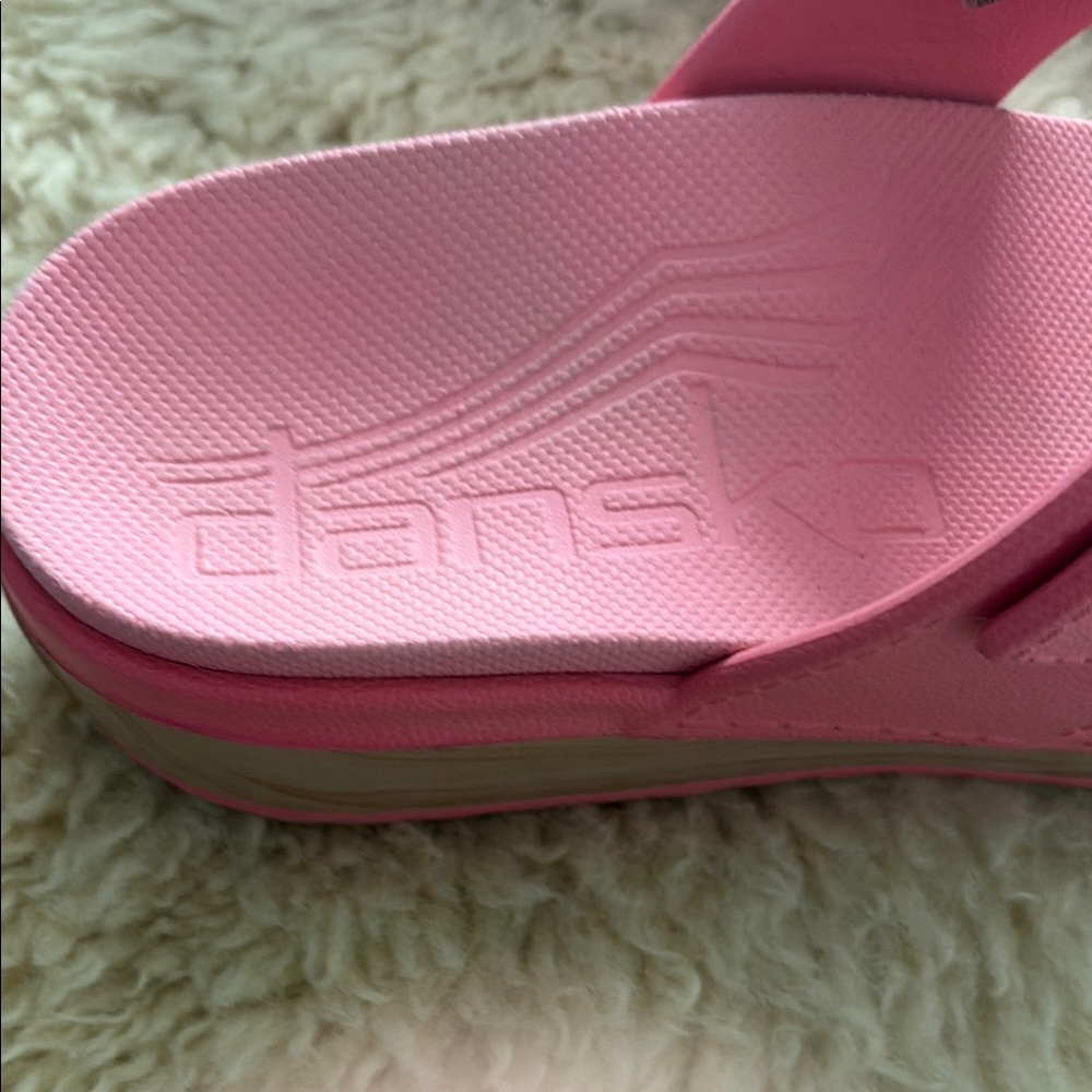 Dansko Pink Double-Buckle Slide Sandals - Picture 3 of 6